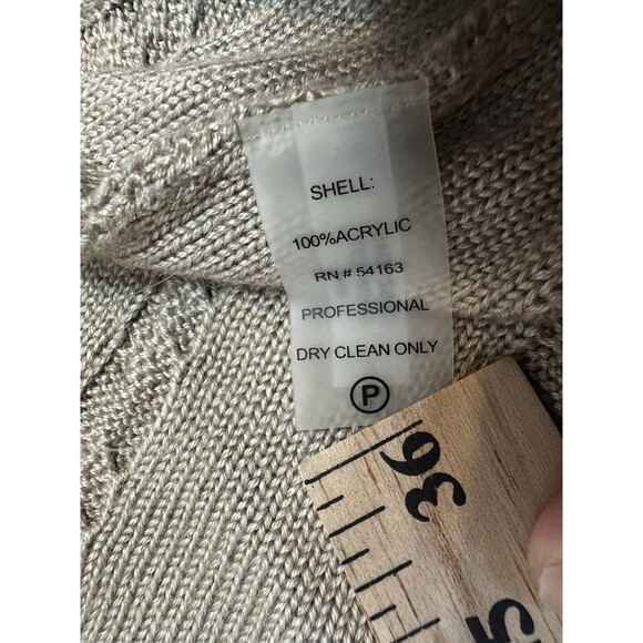 Calvin Klein Tan Cable Knit Fit & Flare Sweater Dress Women's Size X Large - Picture 14 of 15